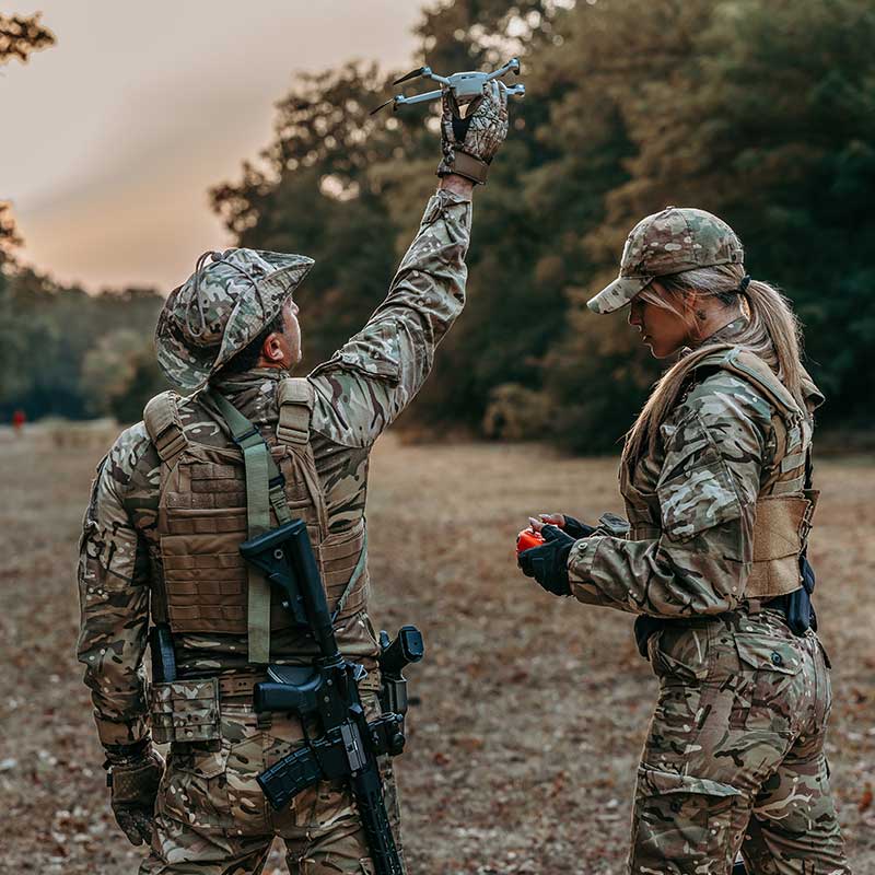 army-with-drone